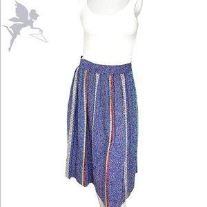 VINTAGE Art Terroir metallic striped a-line skirt